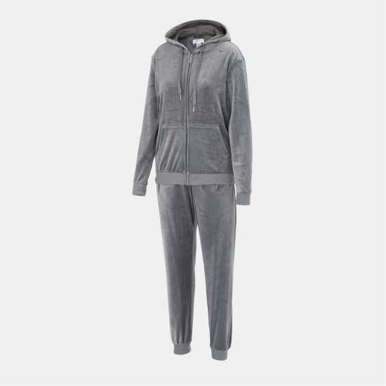 Miso Women Velour Tracksuit Grey Дамски спортни екипи