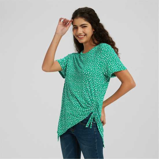 Дамски тениски и фланелки Be You Ruched Side Top Зелена точка Be You Ruched Side Top Зелена точка Дамски тениски и фланелки