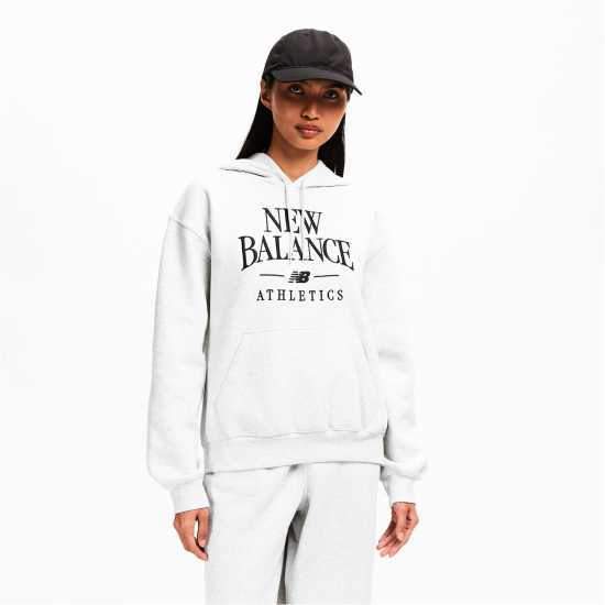 New Balance Womens Trackside Pull Over Hoody Light Grey New Balance Womens Trackside Pull Over Hoody Light Grey