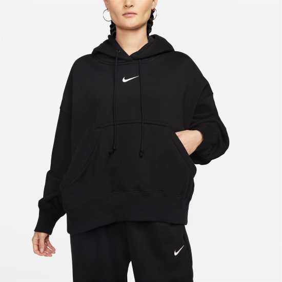 Nike Sportswear Phoenix Fleece Women's Over-Oversized Pullover Hoodie Black/White Дамски суичъри и блузи с качулки