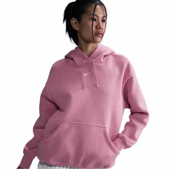 Nike Sportswear Phoenix Fleece Women's Over-Oversized Pullover Hoodie Розово/Бяло Дамски суичъри и блузи с качулки