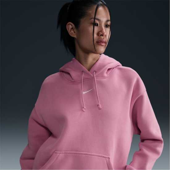 Nike Sportswear Phoenix Fleece Women's Over-Oversized Pullover Hoodie Розово/Бяло Дамски суичъри и блузи с качулки