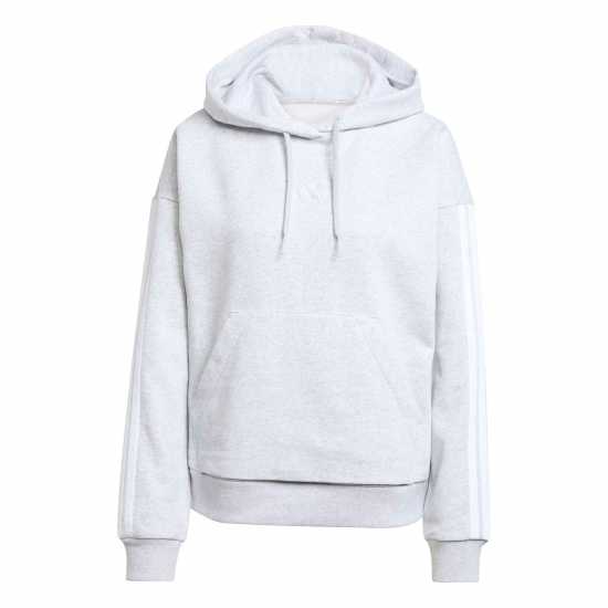 Adidas Essentials 3-Stripes Fleece Hoodie Сив марл 