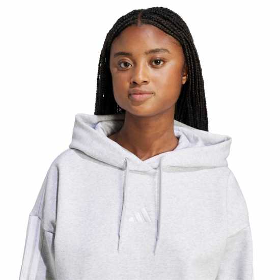 Adidas Essentials 3-Stripes Fleece Hoodie Сив марл 