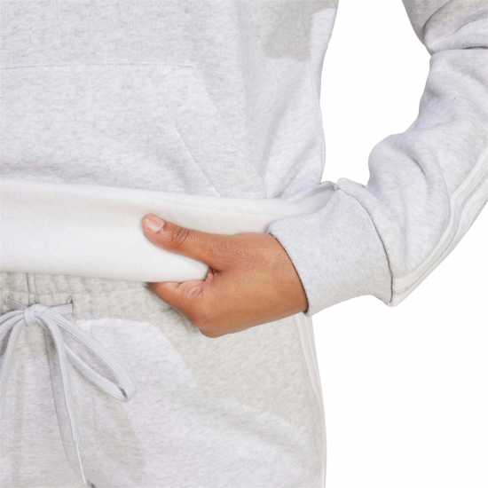 Adidas Essentials 3-Stripes Fleece Hoodie Сив марл 