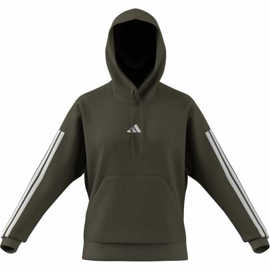 Adidas Essentials 3-Stripes Fleece Hoodie Олива 