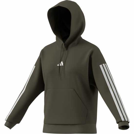 Adidas Essentials 3-Stripes Fleece Hoodie Олива 