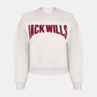 Jack Wills Varsity Crew Ld54 Ice Grey Marl Дамски пуловери