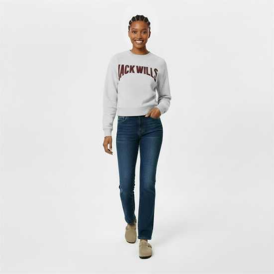 Jack Wills Women's Jw Varsity Crew Sweatshirt Ледено сиво марл 