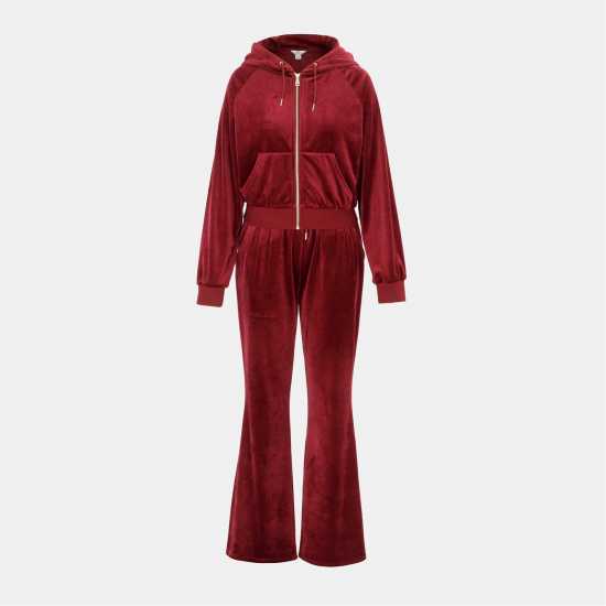 Miso Velour Tracksuit Бордово 