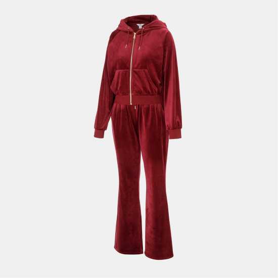 Miso Velour Tracksuit Бордово 
