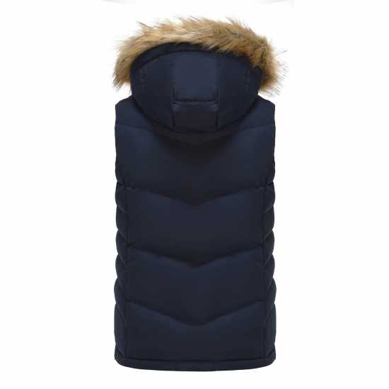 Soulcal Ватирано Елече 2Zip Detachable Hood Padded Gilet Морска синьо 