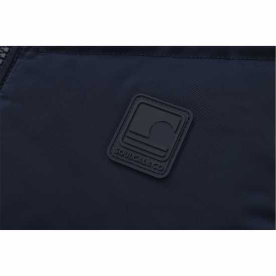 Soulcal Ватирано Елече 2Zip Detachable Hood Padded Gilet Морска синьо 
