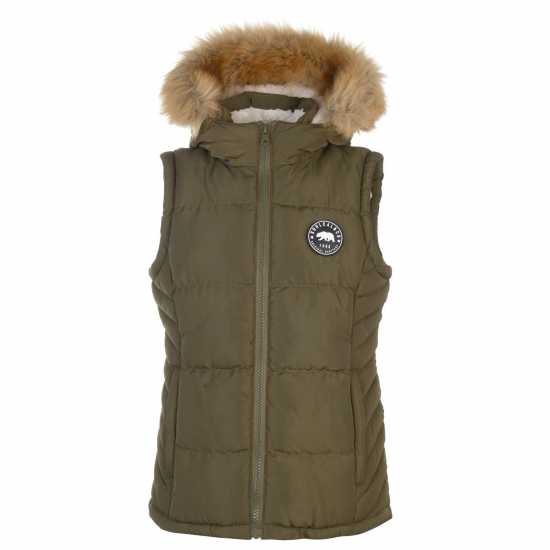 Дамски якета и палта Soulcal Дамска Грейка 2 Zip Gilet Ladies Khaki Soulcal Дамска Грейка 2 Zip Gilet Ladies Khaki Дамски якета и палта