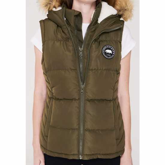 Дамски якета и палта Soulcal Дамска Грейка 2 Zip Gilet Ladies Khaki Soulcal Дамска Грейка 2 Zip Gilet Ladies Khaki Дамски якета и палта