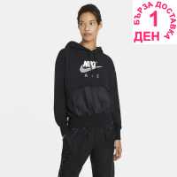 Sale Nike Air Oth Hoodie Womens Black/White Дамски суичъри и блузи с качулки