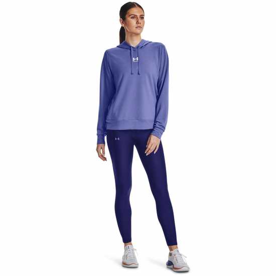 Under Armour Terry Hoodie Baja Blue/White Дамски суичъри и блузи с качулки