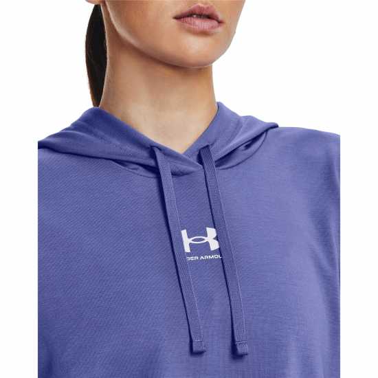 Under Armour Terry Hoodie Baja Blue/White Дамски суичъри и блузи с качулки