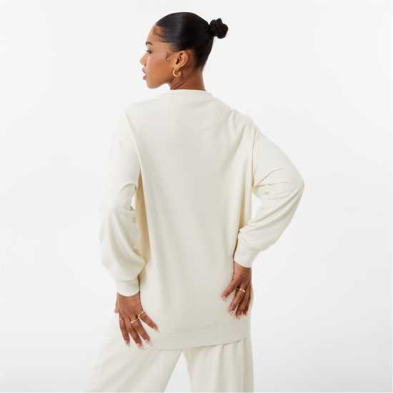 Jack Wills Blurred Logo Crew Vintage White - Дамски суичъри и блузи с качулки
