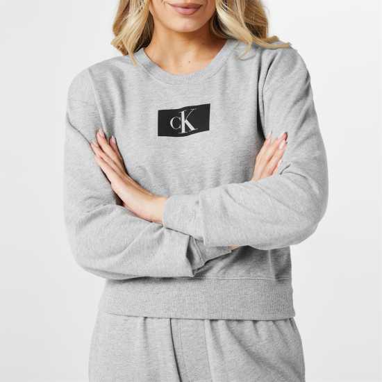 Calvin Klein Long Sleeve Lounge Sweatshirt Grey Heather Дамски пижами