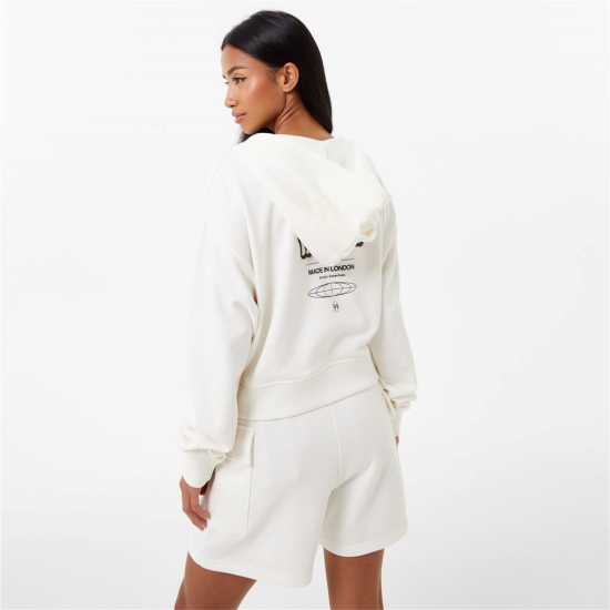 Open Collar Graphic Hoodie  