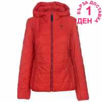 Lee Cooper Дамско Яке С Качулка Casual Hooded Jacket Ladies Red Дамски якета и палта