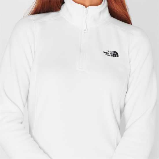 The North Face 100 Glacier Quarter Zip Fleece Womens Бял Пясък Дамски полар
