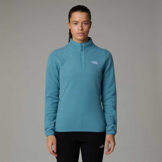 The North Face 100 Glacier Quarter Zip Fleece Womens Алге Блу Дамски полар