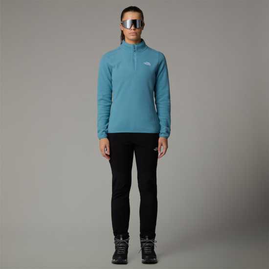 The North Face 100 Glacier Quarter Zip Fleece Womens Алге Блу Дамски полар