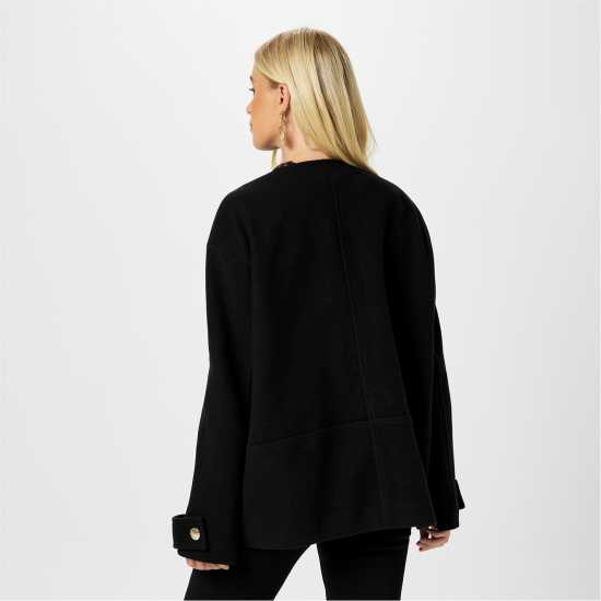 Biba Връхно Палто Women's  Scarf Long Sleeve Button Overcoat  