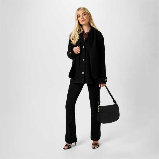 Biba Връхно Палто Women's  Scarf Long Sleeve Button Overcoat  