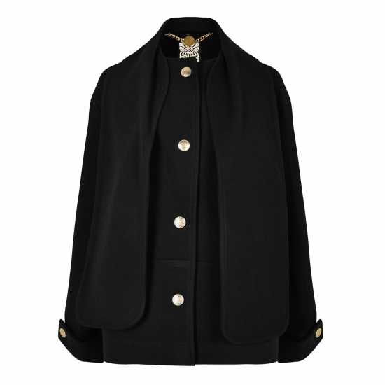 Biba Връхно Палто Women's  Scarf Long Sleeve Button Overcoat  