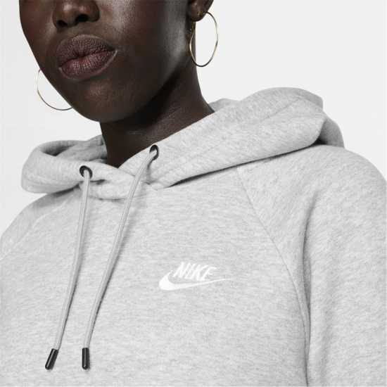Nike Sportswear Essential Fleece Pullover Hoodie Womens Grey - Дамски суичъри и блузи с качулки
