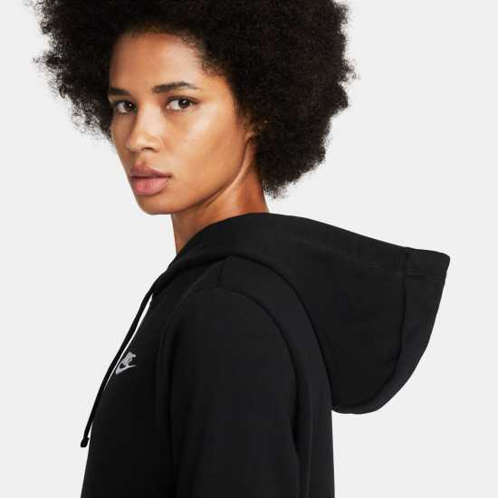 Nike Sportswear Essential Fleece Pullover Hoodie Womens Black/White Дамски суичъри и блузи с качулки