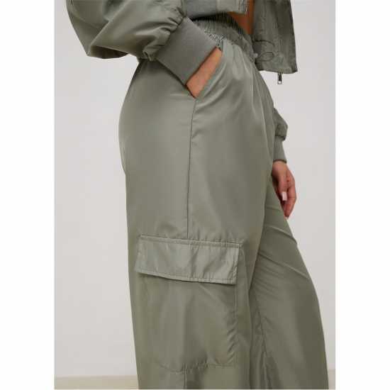 Gym King Satin Cargo Ld99 Тъмно салвия Дамски долнища на анцуг