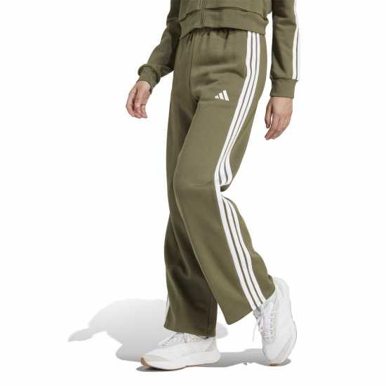 Adidas Essentials Wide Leg Fleece Pant Womens Олива 