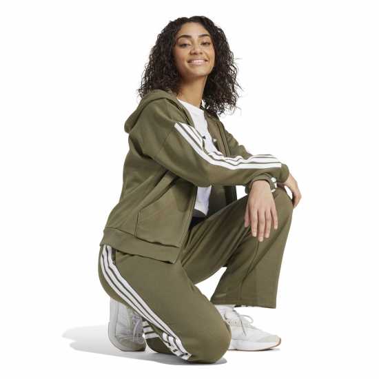 Adidas Essentials Wide Leg Fleece Pant Womens Олива 