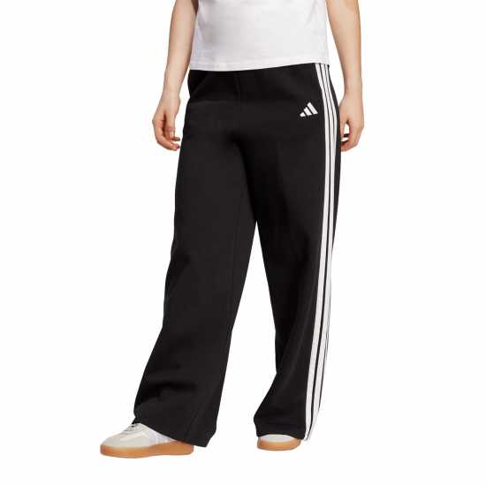 Adidas Essentials Wide Leg Fleece Pant Womens Черно/Бяло WL 