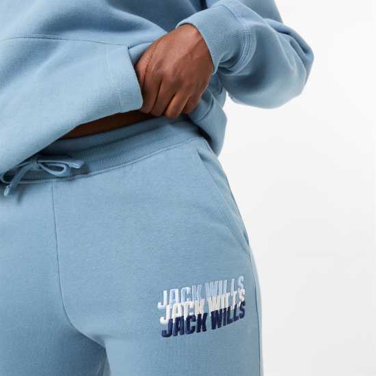 Дамско Спортно Долнище Jack Wills Stacked Graphic Jogger Shadow Blue Дамски долнища на анцуг