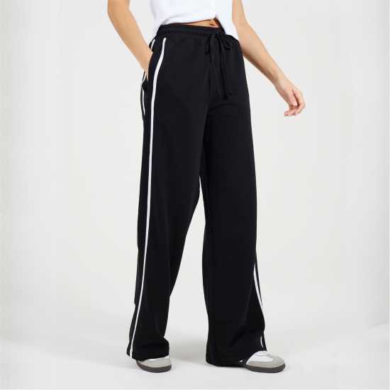 Brave Soul Bs Womens Wide Leg Jogger With Side Stripe Detail  