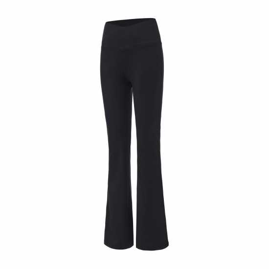 La Gear Crossover-Waist Flared Leggings Womens Black La Gear Crossover-Waist Flared Leggings Womens Black