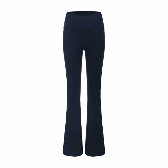LA Gear LA Gear Crossover-Waist Flared Leggings Womens Blue LA Gear LA Gear Crossover-Waist Flared Leggings Womens Blue