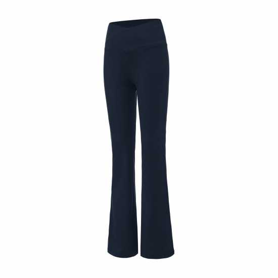 LA Gear LA Gear Crossover-Waist Flared Leggings Womens Blue LA Gear LA Gear Crossover-Waist Flared Leggings Womens Blue