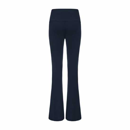 LA Gear LA Gear Crossover-Waist Flared Leggings Womens Blue LA Gear LA Gear Crossover-Waist Flared Leggings Womens Blue