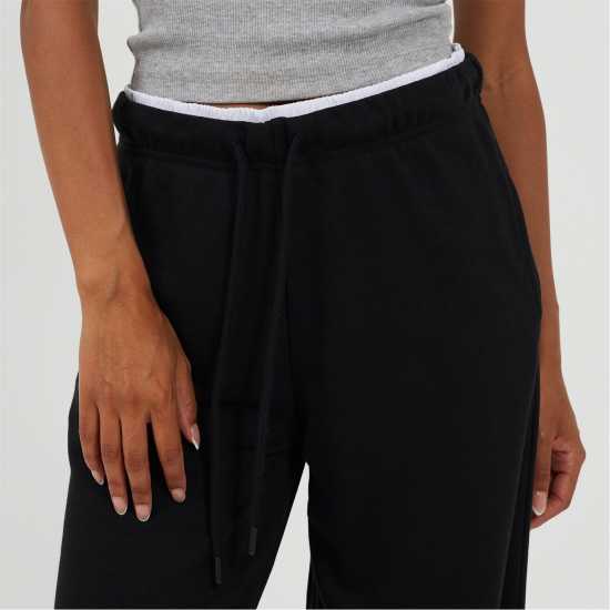 Brave Soul Bs Womens Wide Leg Jogger With Contrast Double Waistband Detail  