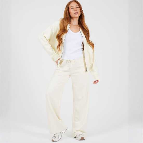 Brave Soul Bs Womens Wide Leg Cream Jogger  