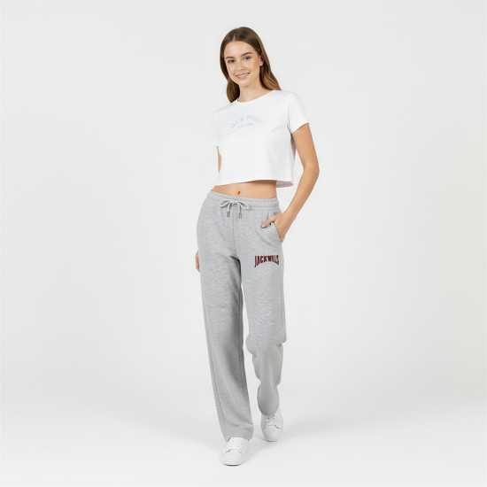 Jack Wills Women's Jw Varsity Open Hem Fleece Joggers Ледено сиво марл 