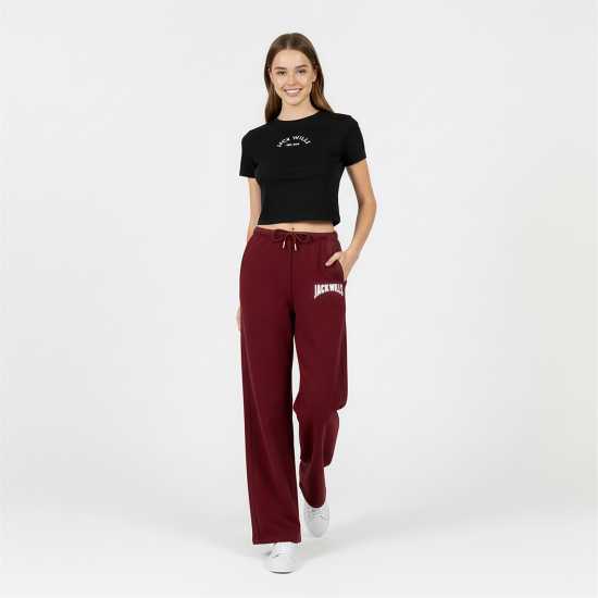 Jack Wills Women's Jw Varsity Open Hem Fleece Joggers Бордово 