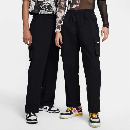 Nike Sportswear Essential Women's High-Rise Woven Cargo Pants Black Дамско облекло плюс размер