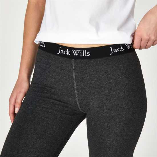 Ластичен Клин Jack Wills Logo Waistband Leggings Charcoal Дамско трико и клинове